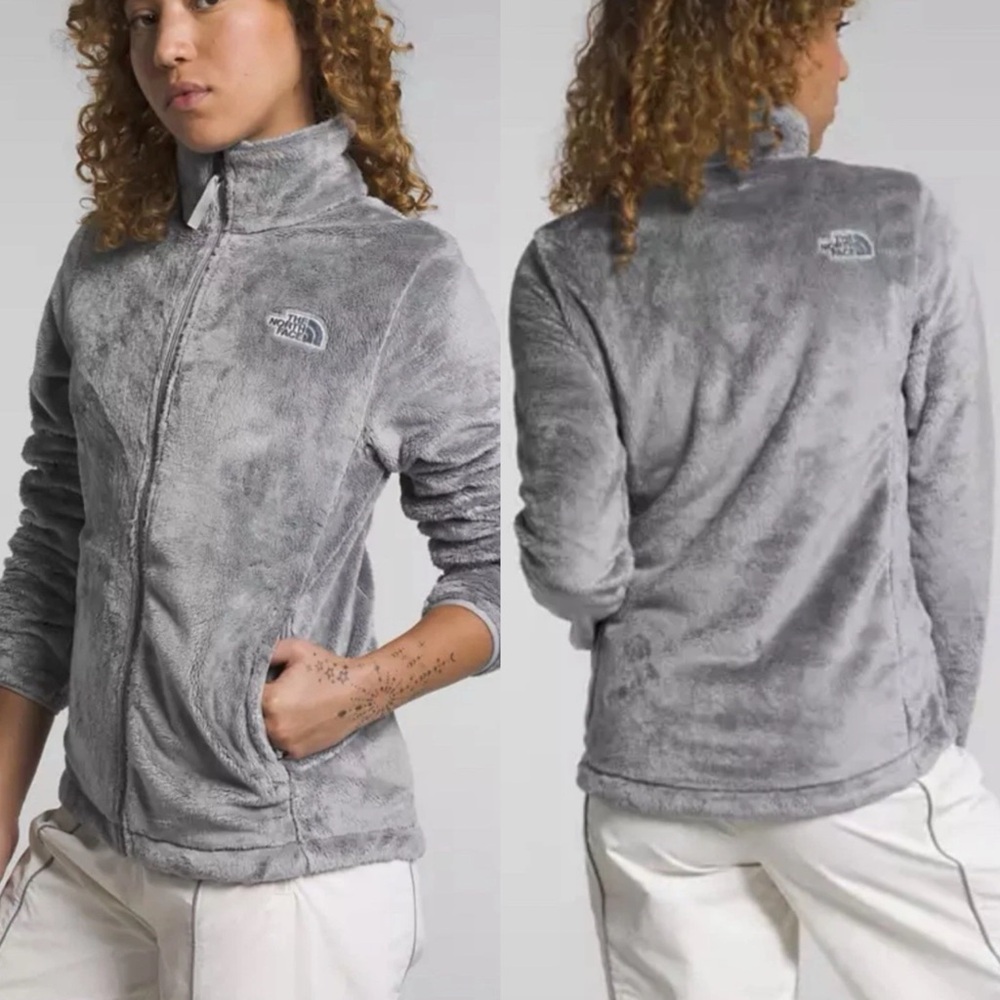 The North Face Women's Gray Osito Full-Zip Fleece Jacket Sz S Pockets Outdoor